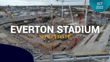 EVERTON STADIUM NEARS NEXT BIG MILESTONE | Latest footage from the site of Evertons new home