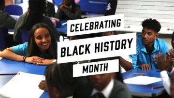 Richards and Nicol visit a local school for Black History Month