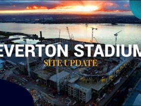 STADIUM TERRACING BOWLS ALONG! | LATEST DRONE FOOTAGE FROM THE NEW EVERTON STADIUM!